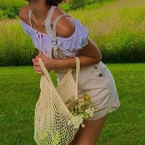 Hollister Cream overalls